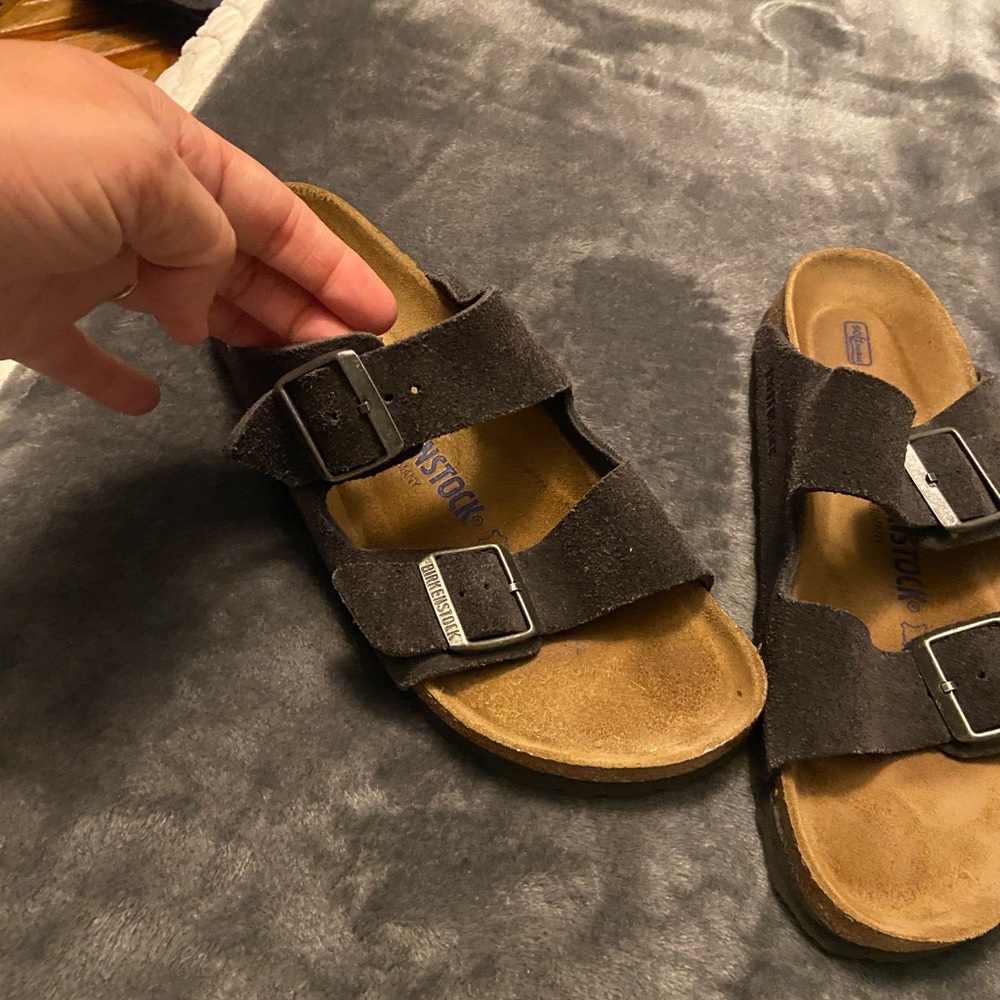 Birkenstock Black Suede Sandals